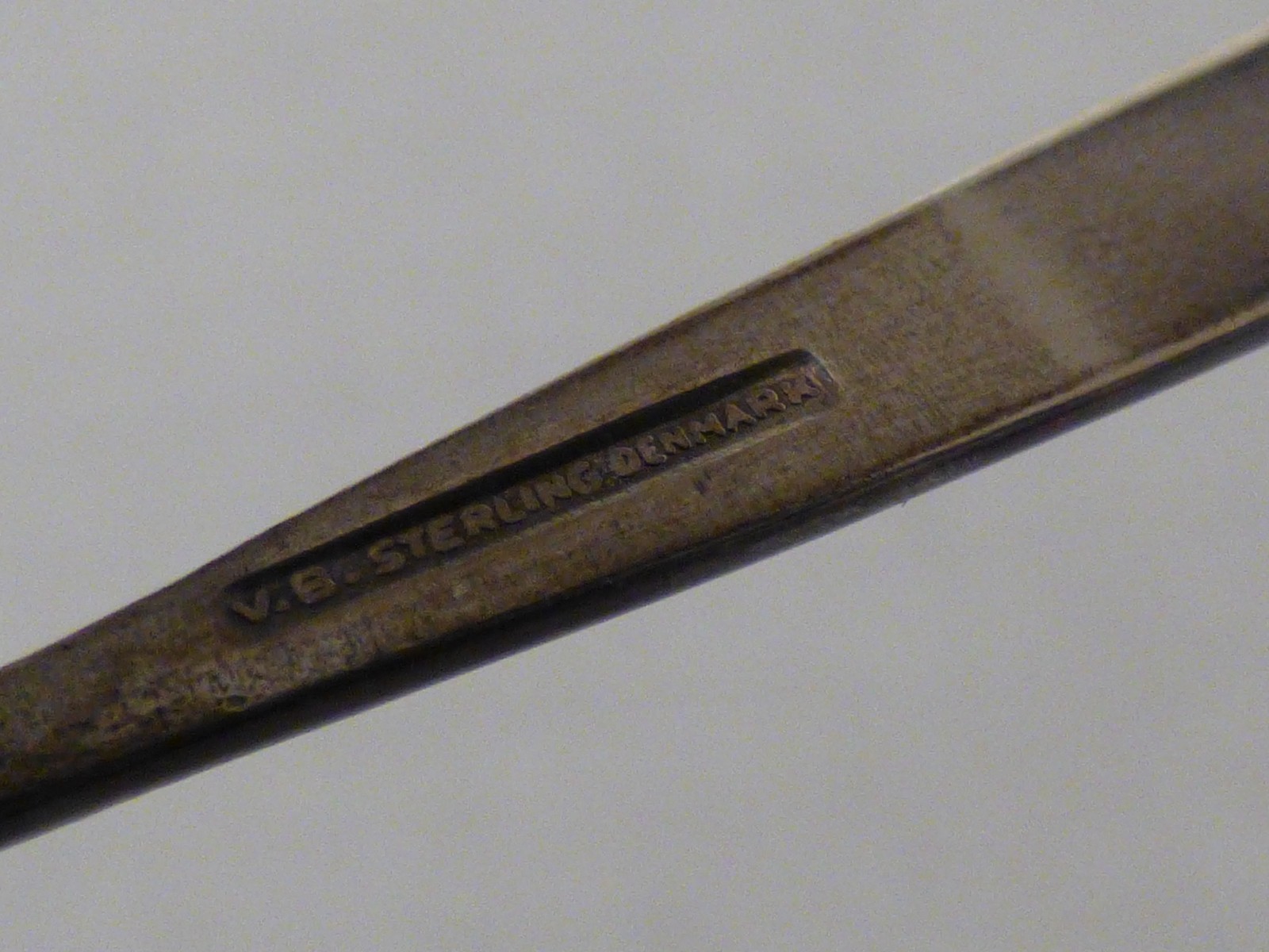 Antique Denmark Salt Cellar & Spoon & Pepper Shaker Sterling V.B. VB Pink Enamel