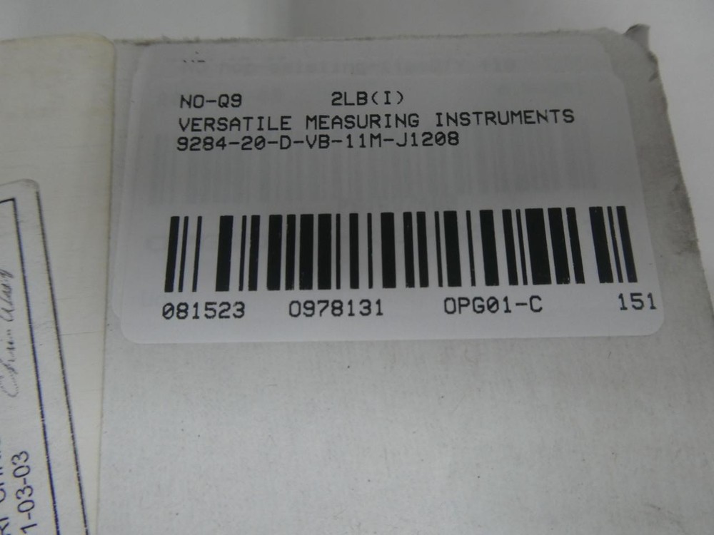 Versatile Measuring Instruments 9284-20-D-VB-11M-J1208 Panel Meter 0-75c