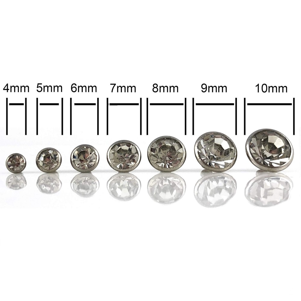 200 Sets Cz White Clear Crystal Rivets Rapid Rhinestone Silver Color Stud Riv...