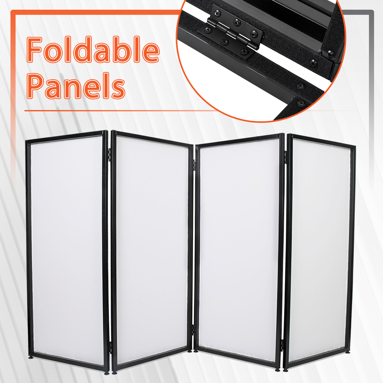 DJ Foldable Facade Portable Event Metal Frame Booth Panels Black+White Carry Bag