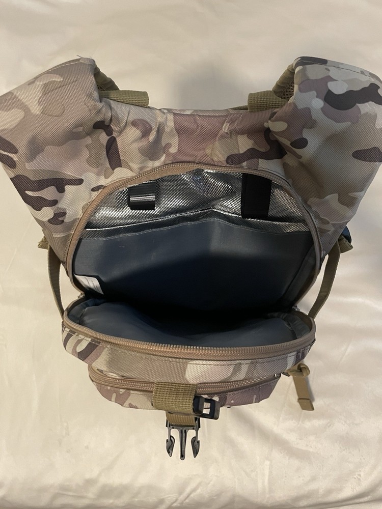 Tactical MOLLE Hydration Backpack with a camouflage pattern.No bladder.(sku#M1)