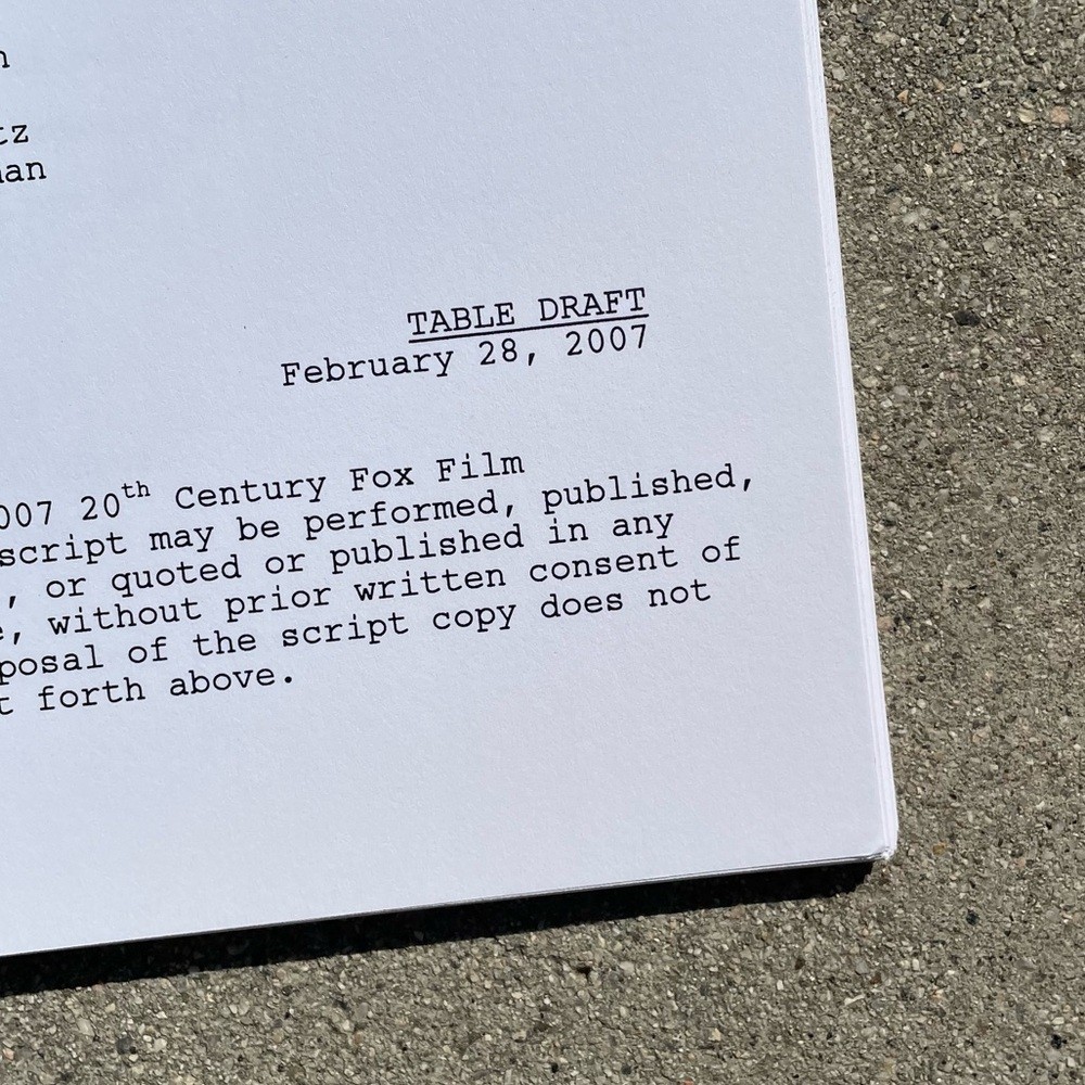 American Dad Original 2007 Production Used Table Draft Script One Little Word