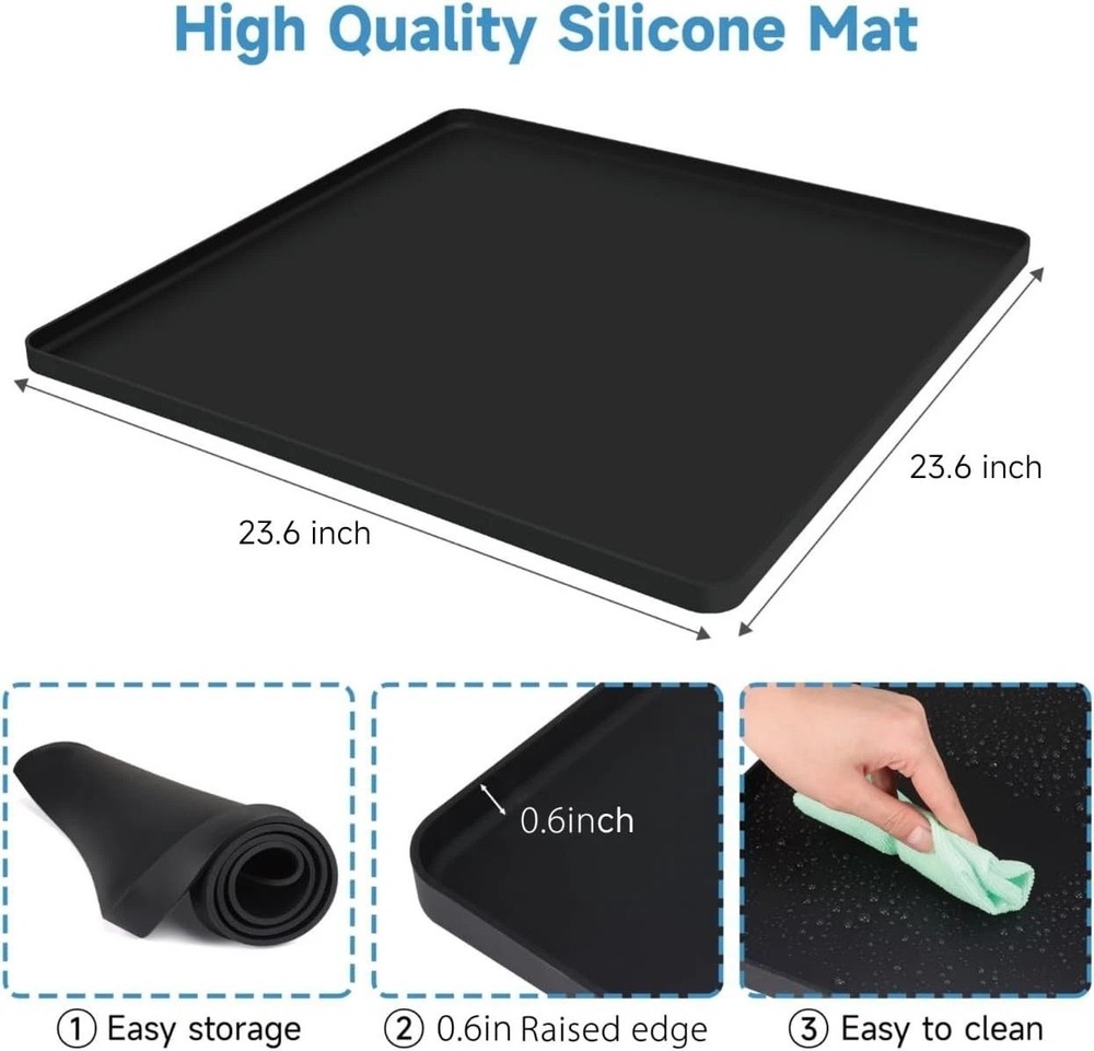 Mini Fridge Stand with Silicone Mat, Universal Stand Base is Adjustable, 4 St...