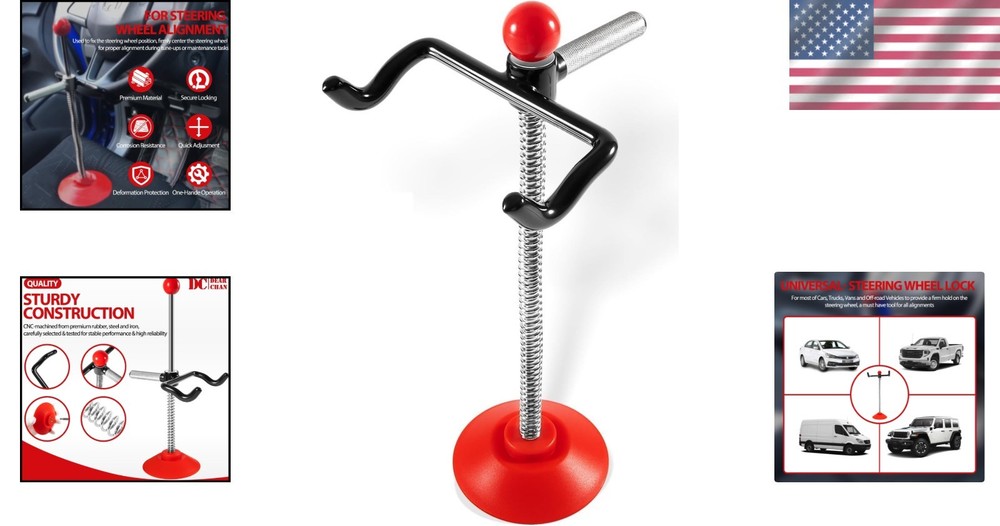 Effortless One-Hand Operation Steering Wheel Lock for Vehicle Alignment