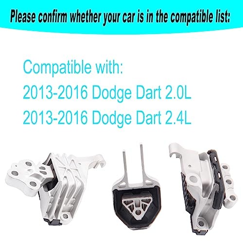 Engine Motor Mount & Trans Mount Compatible with 2013-2016 2013-2016 Dart 2.4L
