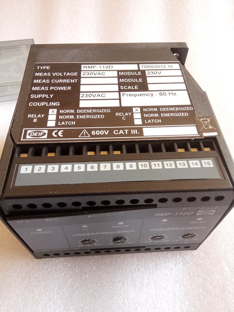 DEIF TYPE RMF-112D FREQUENCY RELAY 700002012.10 NEW