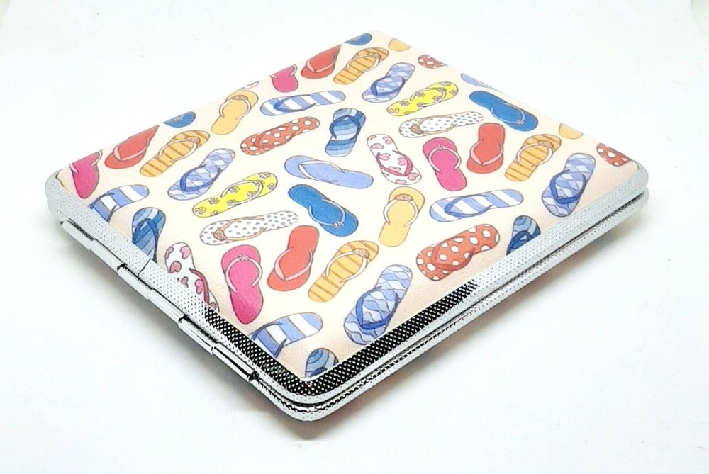 RYO Sandals Design Silver Framed PU Leather 100s Size Cigarette Case