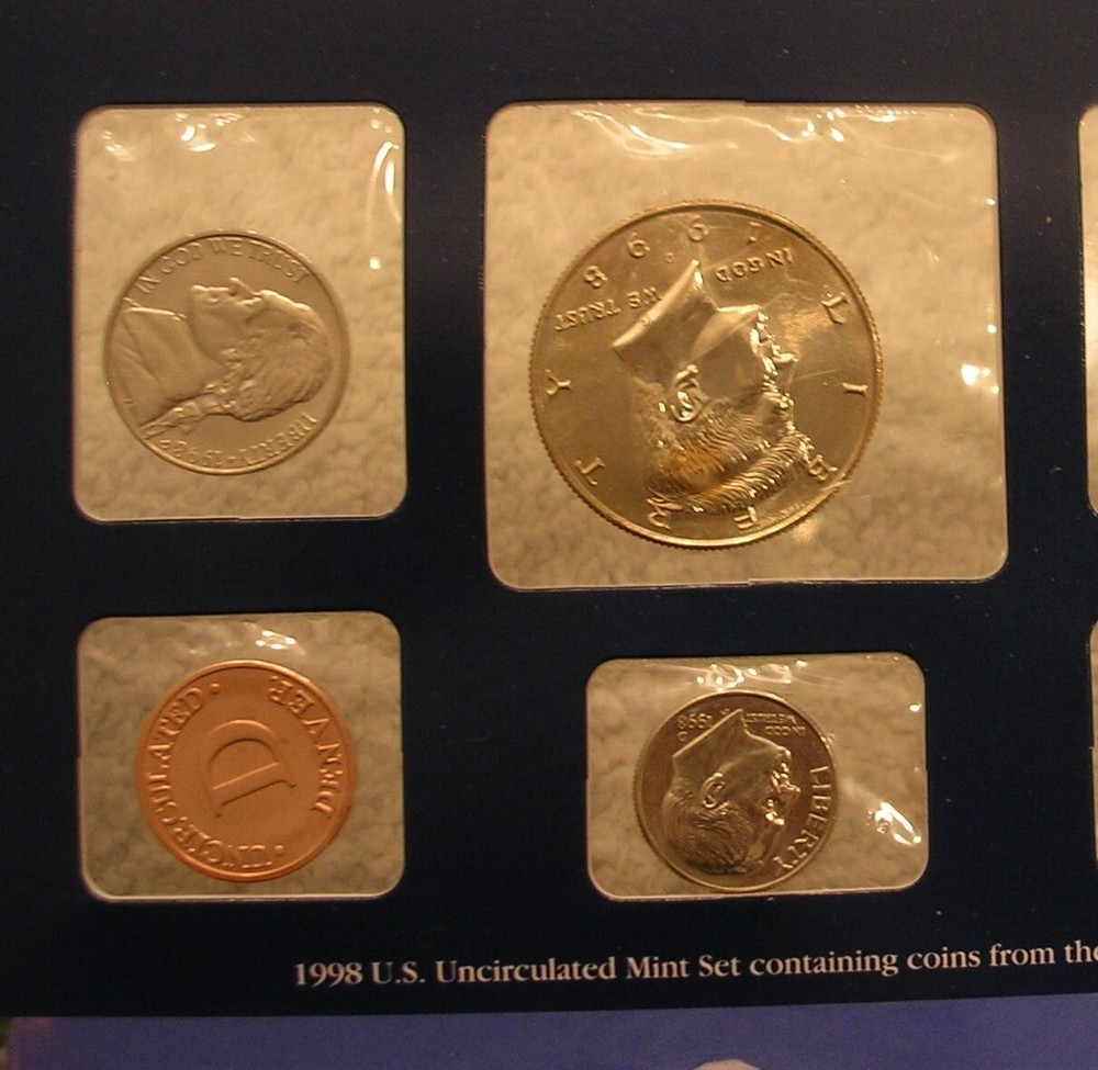 1998 Uncirculated Mint Sets - Postal Commemorative Society Coin & Stamp Panel
