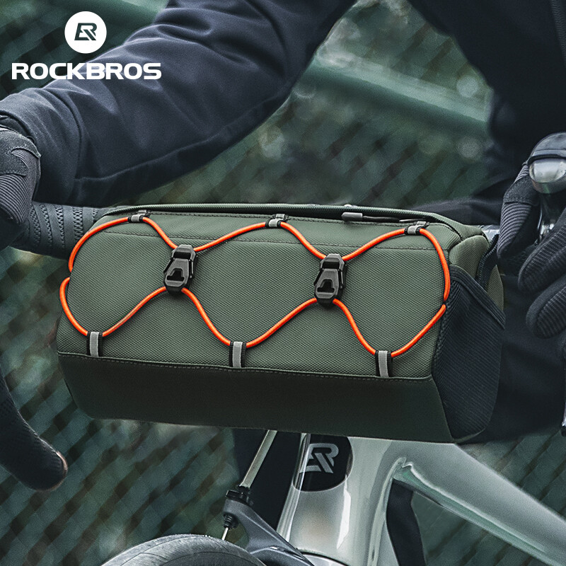 ROCKBROS Bike Front Handlebar Bag 2.2L Capacity Reflective Portable Storage Bag