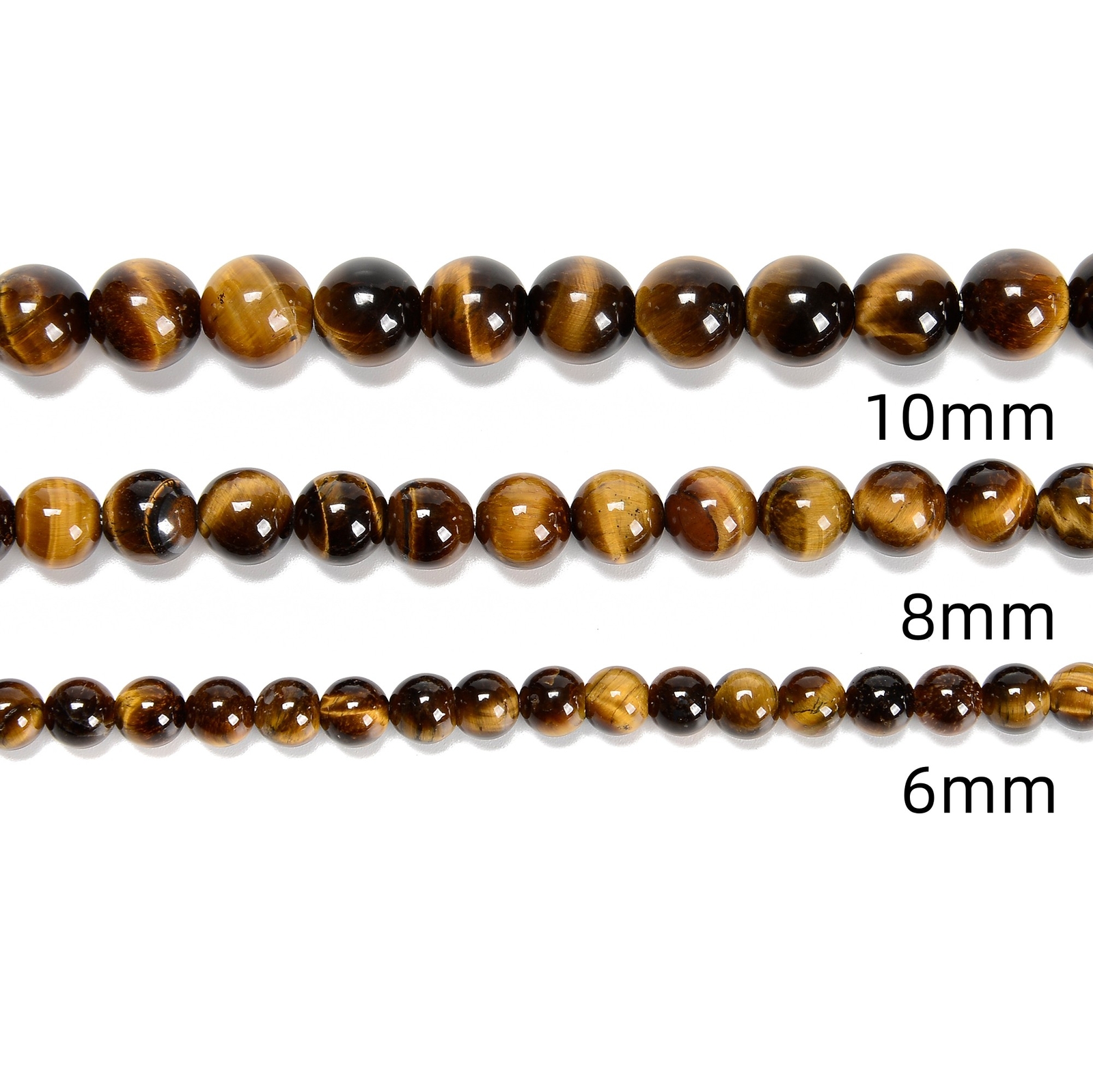 Yellow Tiger Eye Smooth Round Beads 4mm 6mm 8mm 10mm 12mm 14mm - 20mm 15.5" Strd