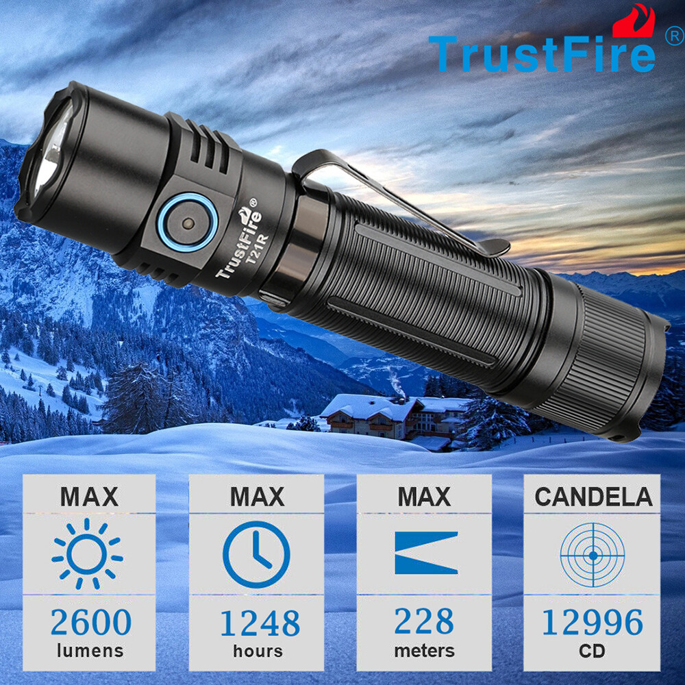 TrustFire 2600 Lumen Tactical LED Flashlight Rechargeable led Torch Waterproof