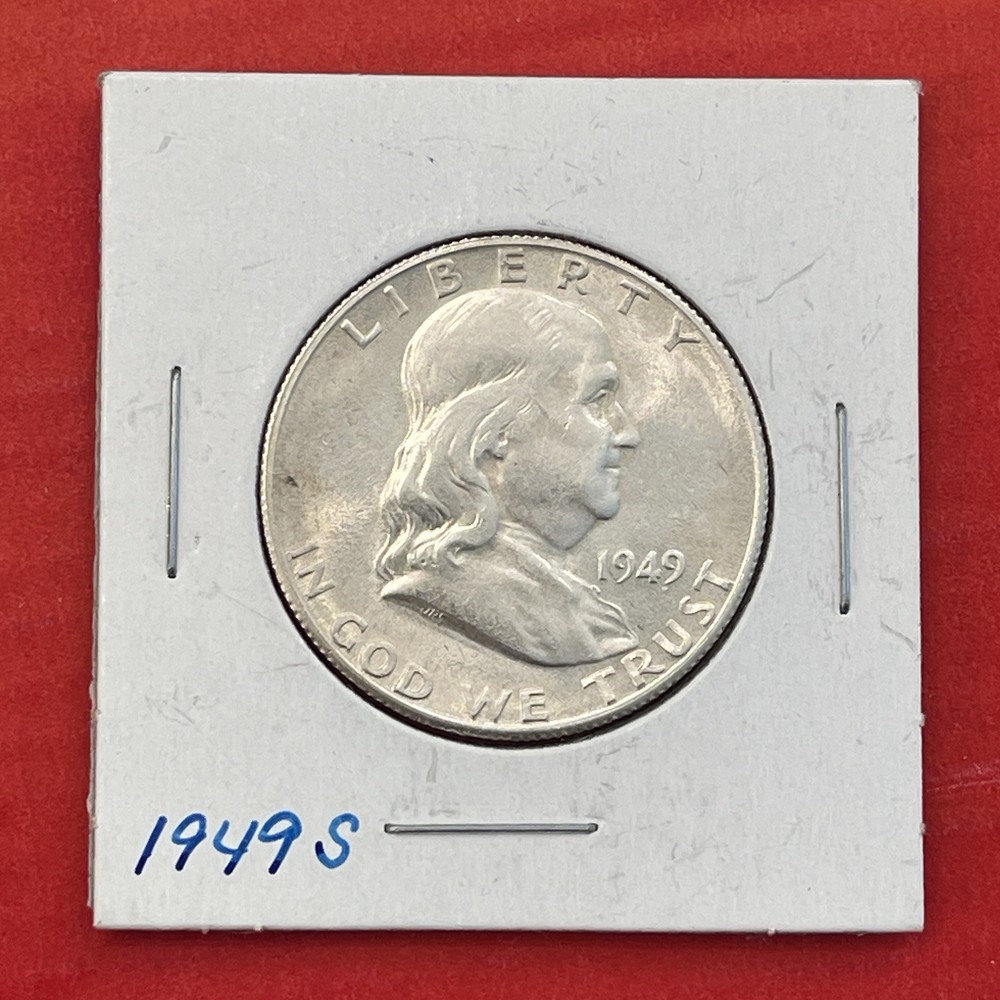 1949 S Franklin Silver Half Dollar, Choice to Gem Uncirculated. Key Date.
