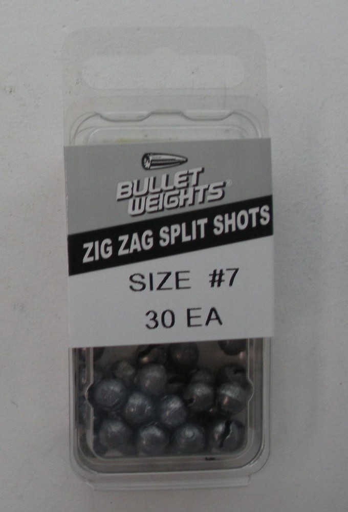 Bullet Weight PBSZ7 Zig Zag Split Shot Sinker Size 7 30Ct