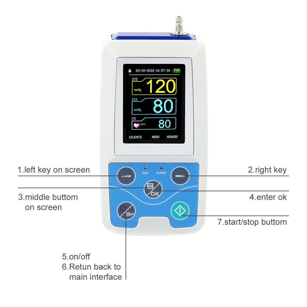 1PCS ABPM50 24 Hours Ambulatory Blood Pressure Patient Monitor NIBP Pr USB FDA