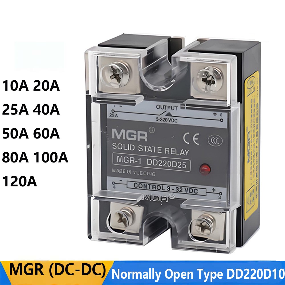 10A to 120A Solid State Relay SSR DC-DC Input 3-32V DC Load 5V-220V ​DC DD220D10