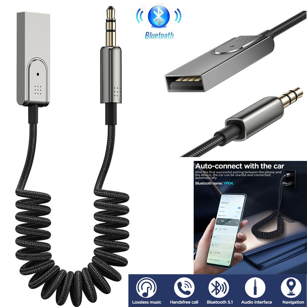 Wireless Bluetooth Receiver Car Adapter 3.5mm AUX Audio Stereo Music Home
