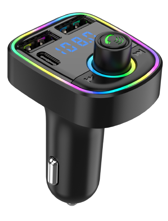 Car Bluetooth 5.0 FM Transmitter PD Type-C Dual USB Handsfree Player Charger MP3
