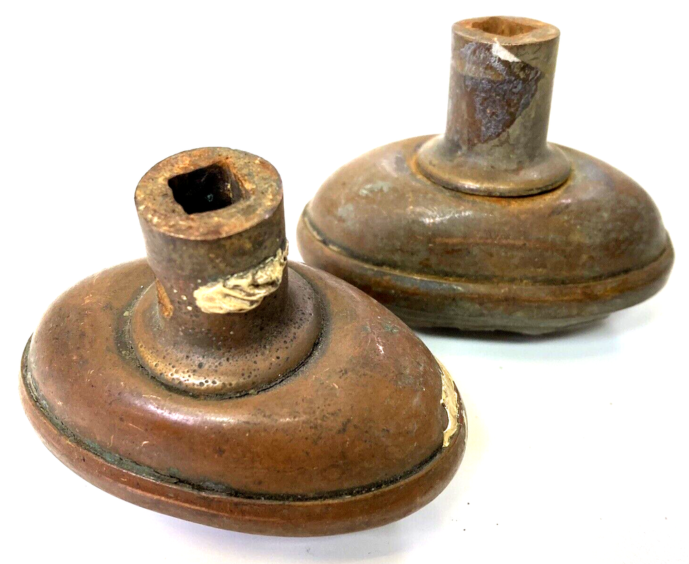 Vintage Salvage Oval Knobs, Copper Door Knobs, Antique, Free Shipping