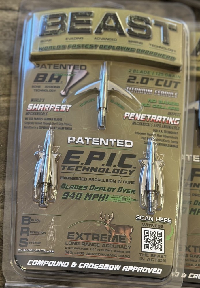 BEAST Titanium 125gr 2.0” Broadheads (3pk)