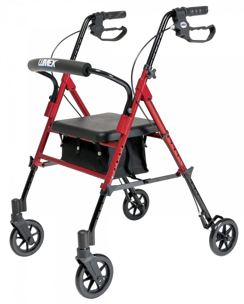 Lumex Set n? Go Height Adjustable Rollator - Burgundy