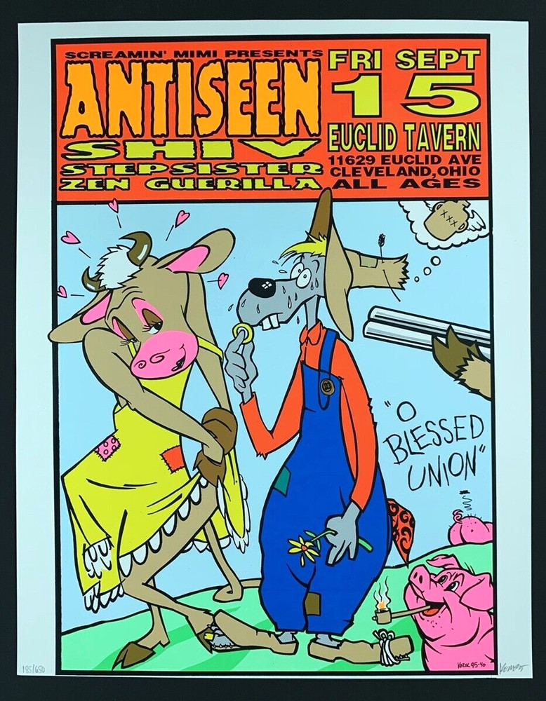 Antiseen POSTER Shiv Stepsister Zen Guerilla 1995 Silkscreen Signed Kozik Mint!