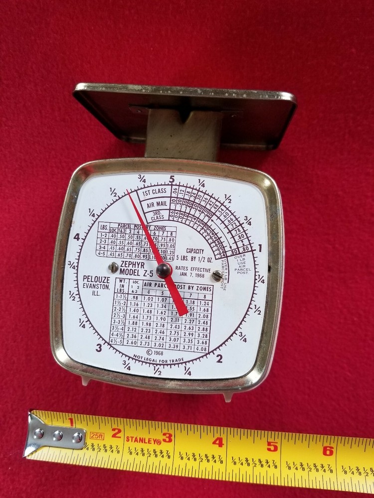 1968 Zephyr Model Z-5 Postal Scale Evanston Illinois
