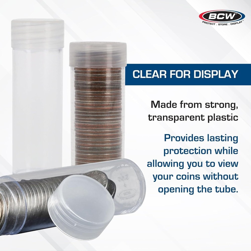 Coin Tubes for Silver Dollars - 10 Pack | Holds "Eisenhower" Dollar | Durable...