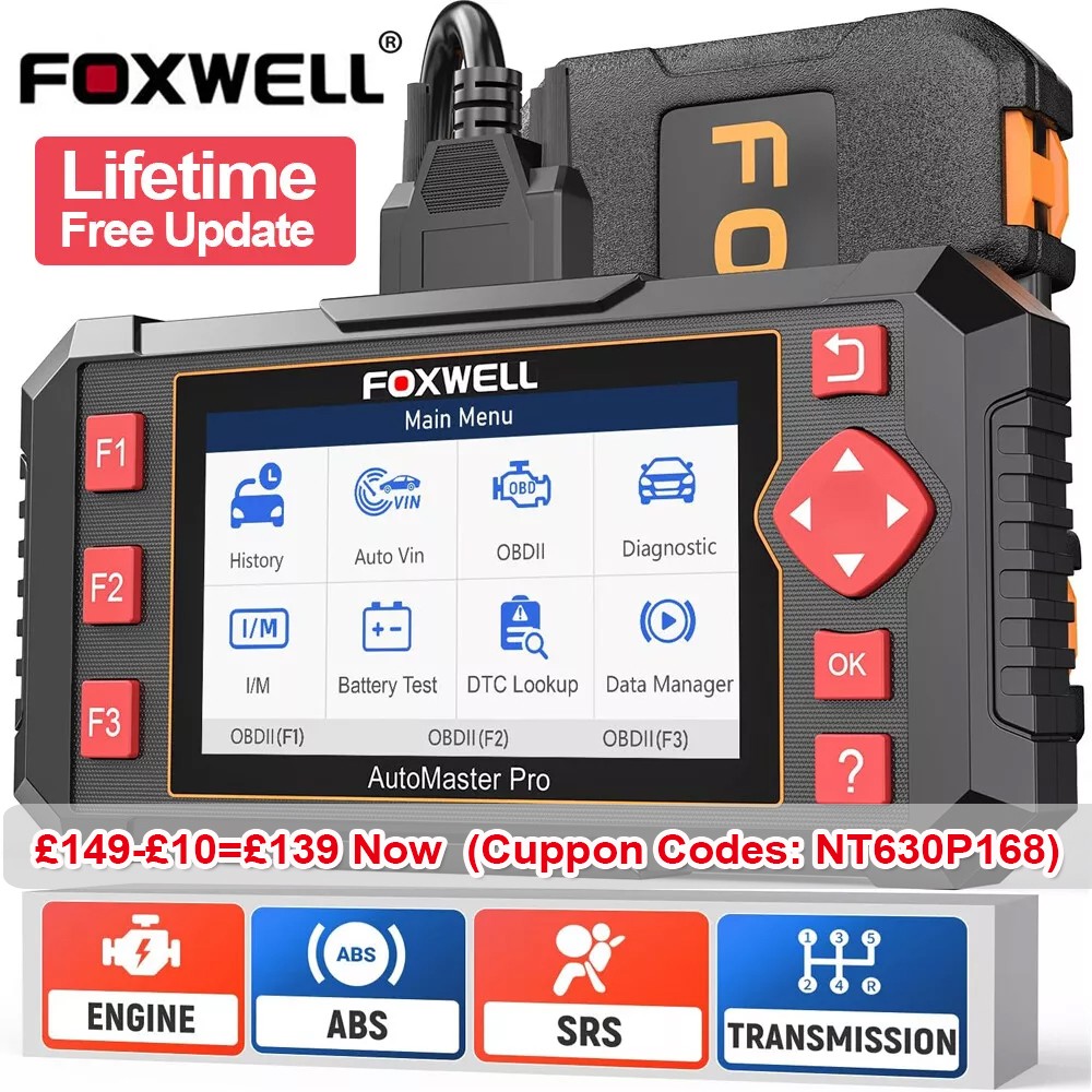 FOXWELL NT604 Elite 2026 NEW OBD2 Scanner Code Reader 4 System Diagnostic Tool