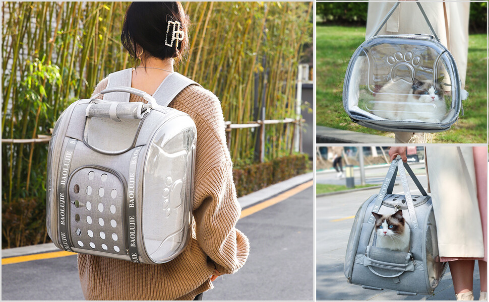 Pet Cat Dog Carrier Bag Backpack Travel Hiking Cat Handbag Folding Portable US