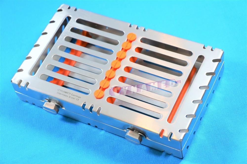 GERMAN GRADE STERILIZATION CASSETTE TRAY RACK BOX FOR 7 INSTRUMENTS AUTOCLAVABLE