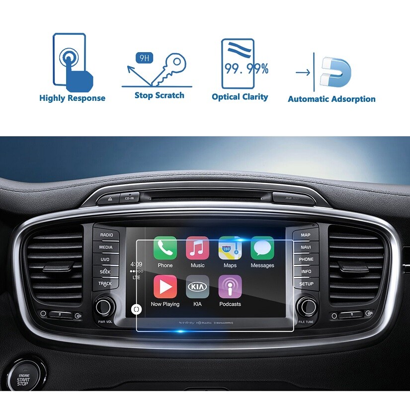 Tempered Glass GPS Navigation Screen Protector For Kia Sorento 2018-2020