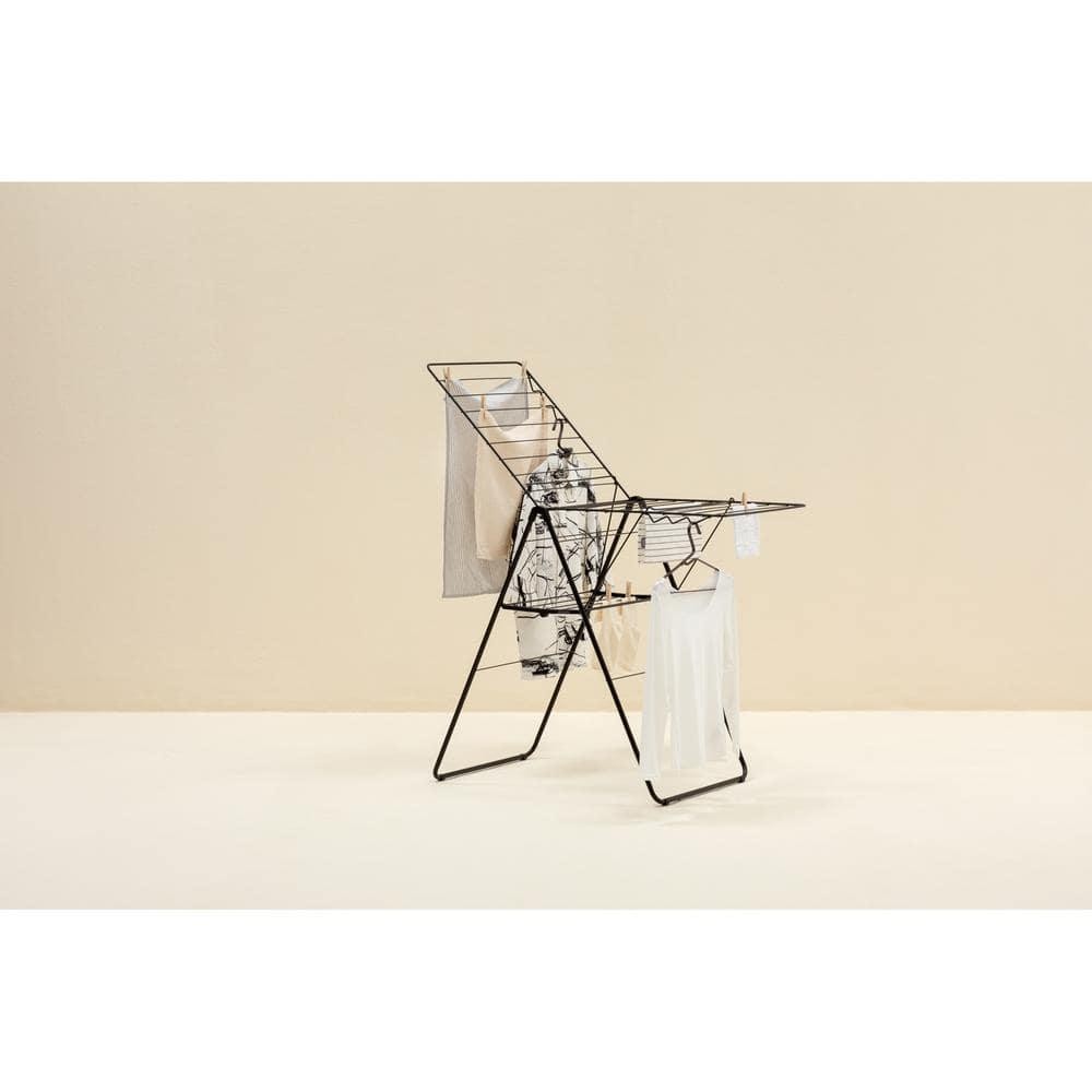 Brabantia Hangon Drying Rack Matte Black 66ft Space Saving Child Lock Foldable