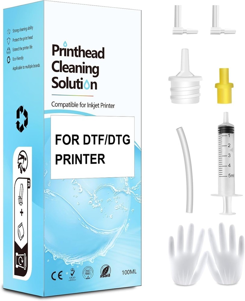 Comprehensive DTF Printhead Cleaner 100mL for Epson and More - Easy Applicator