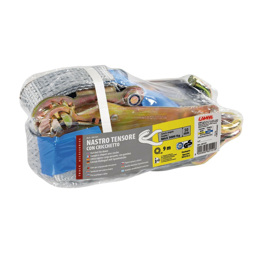 Lampa Ratchet Tie Down Strap - One Hook - 9 m