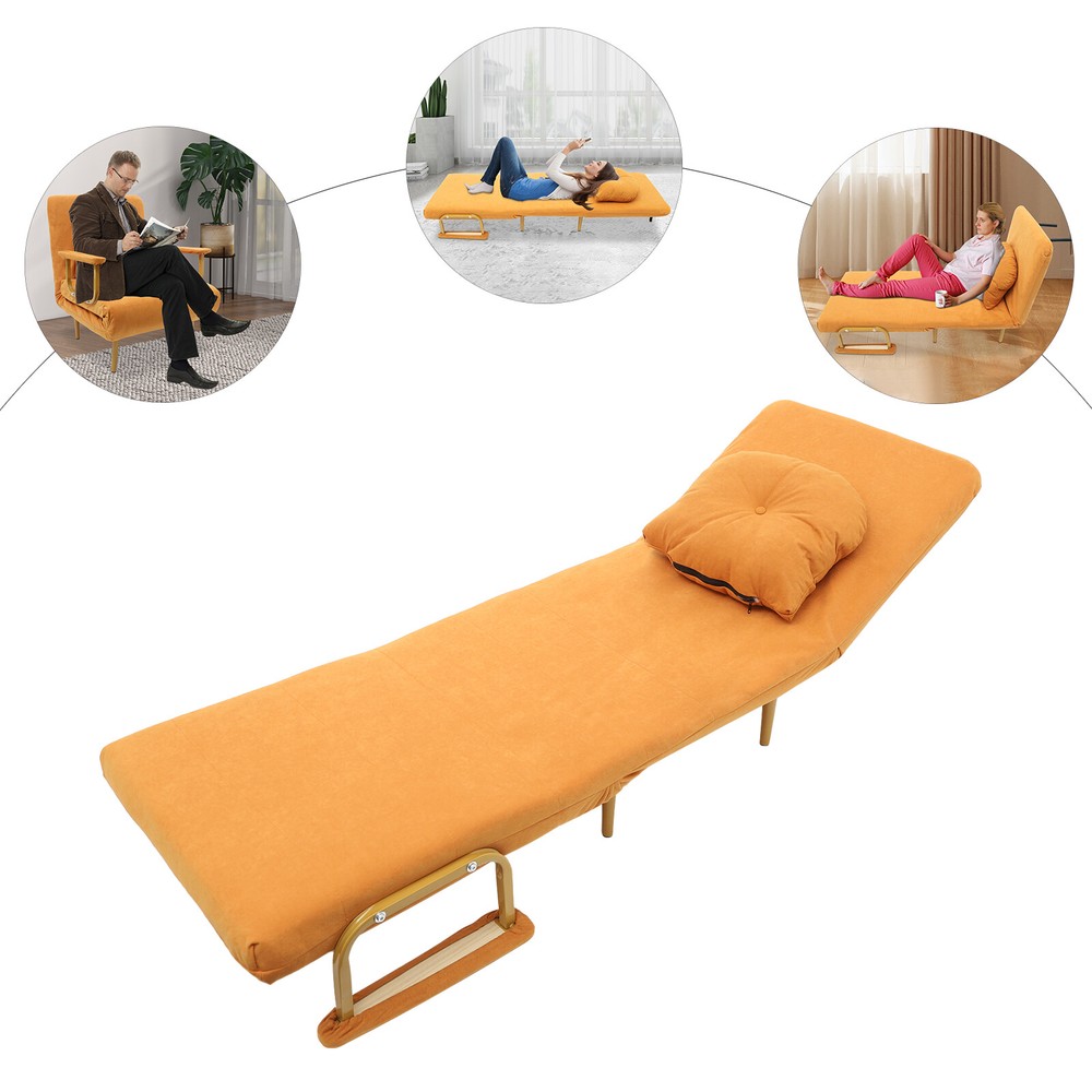 Folding 3 IN 1 Convertible Sofa Bed with Pillow & 5-Position Adjustable Backrest