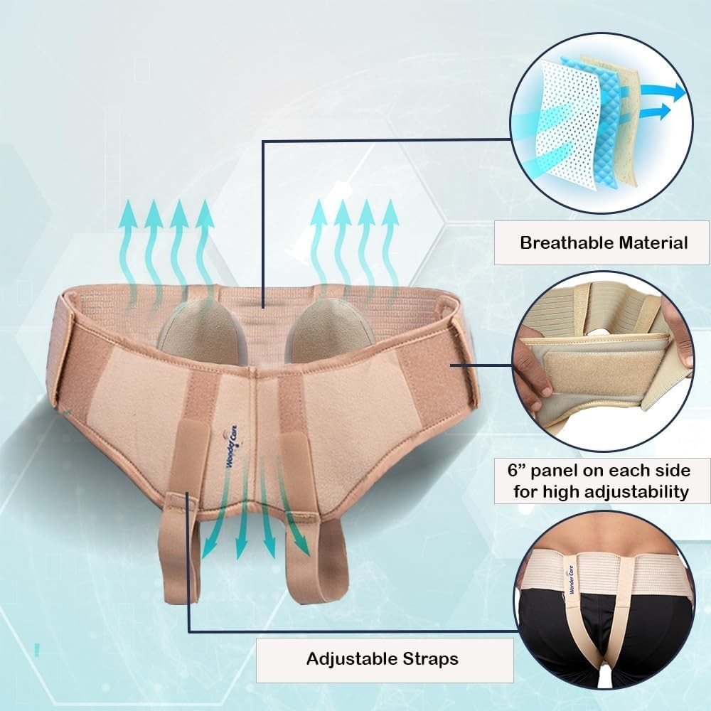 Men's Inguinal Hernia Belt - Durable Adjustable Design with Compression Pads