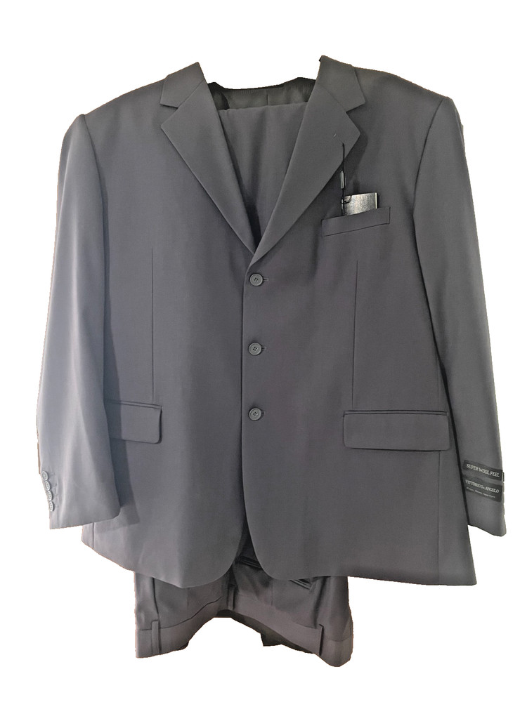 Vittorio St. Angelo Men’s Grey Suit Jacket Size 52R With Pants Size 46R
