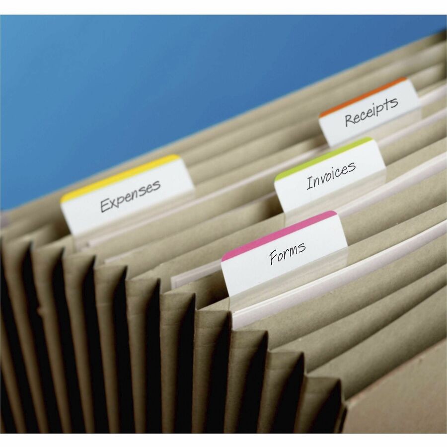 3M 686F1BB Post-it Durable Flat File Tabs 24 Pack Assorted Colors