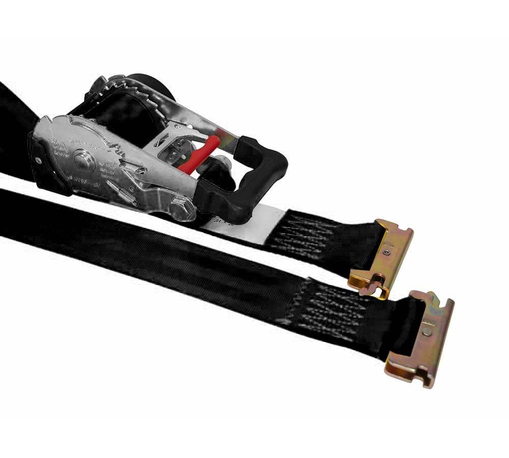 (8 Pack) 2''x12' Retractable Ratchet Tie Down Strap for E-Track - 1100 lbs WLL