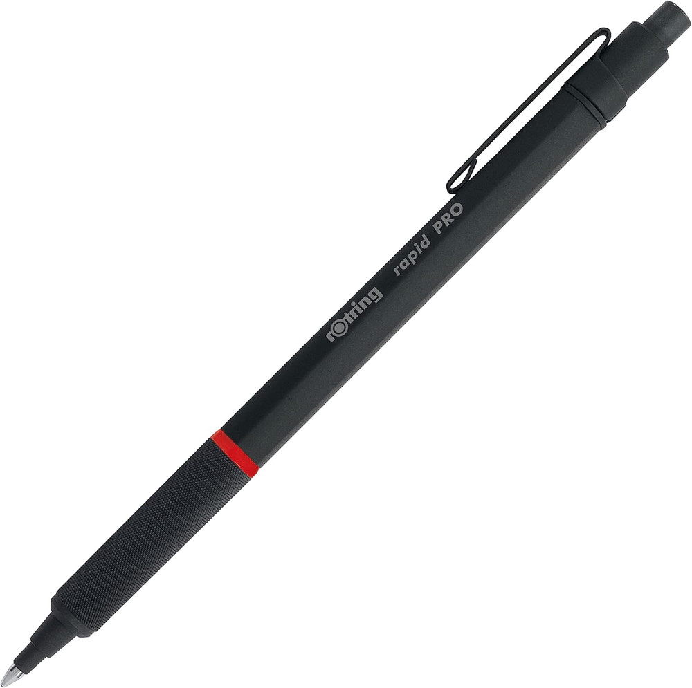 Rapid Pro Retractable Ballpoint Technical Drawing Pen Medium Point Blue Ink Blac