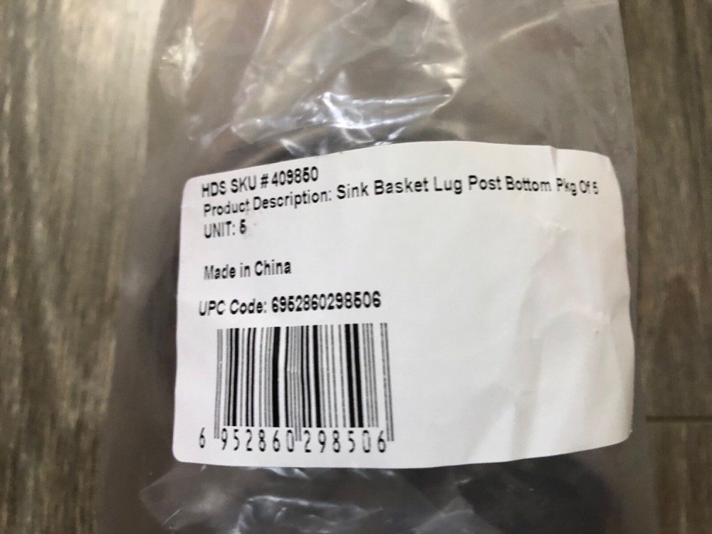5 Pack Sink Basket 3-1/4" Diameter, Lug Post Bottom HD Supply