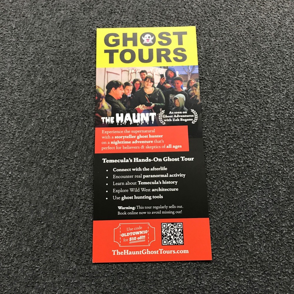 The Haunt Temecula's Ghost Tour Guide Map
