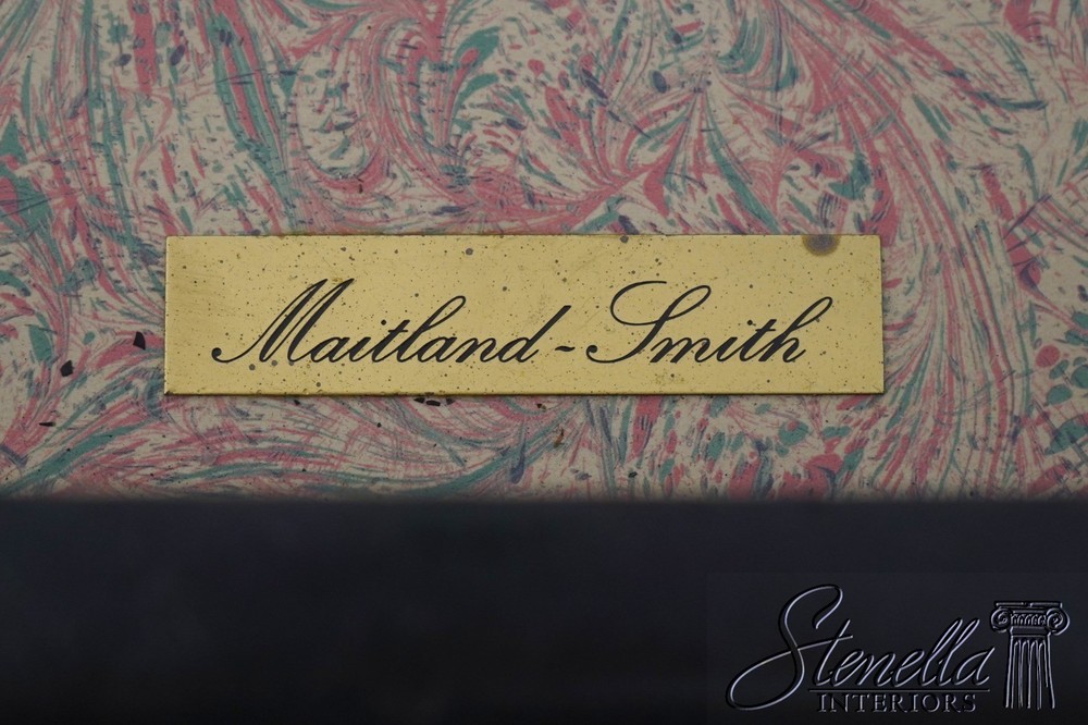 LF72134: MAITLAND SMITH Leather Wrapped 7 Drawer Console Sofa Table