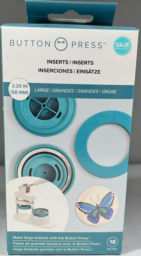 We R Memory Keepers Button Press Inserts, Large, 2.25 in, 18 pc.