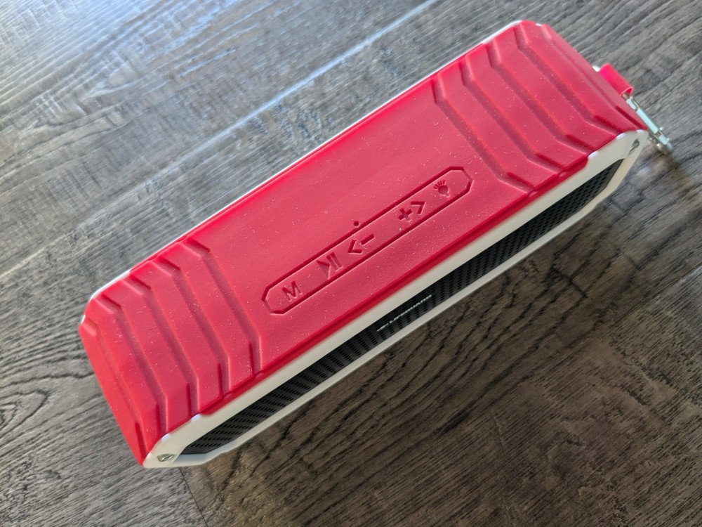 SAKAR Bluetooth Red Lifeguard Portable Speaker with Flashlight