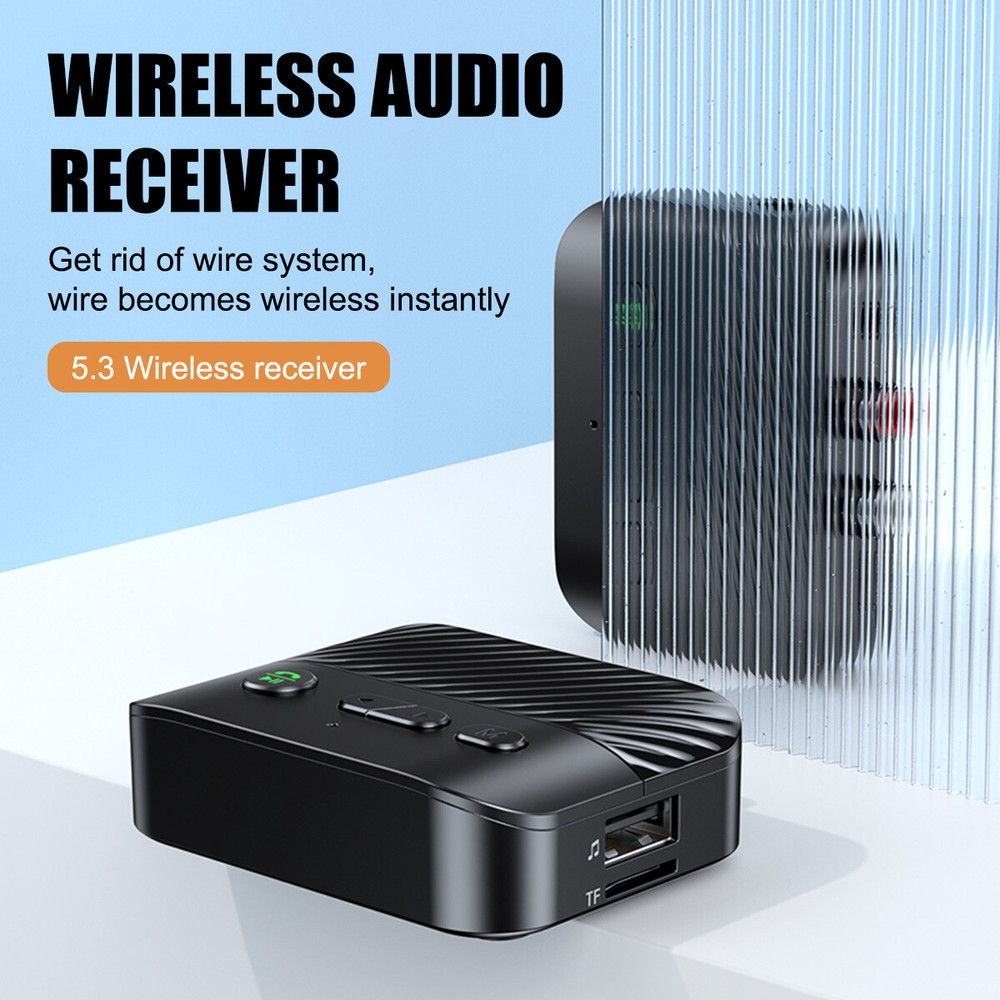 Bluetooth 5.3 Receiver Transmitter Wireless 3.5mm AUX to 2 RCA USB Audio Adapter