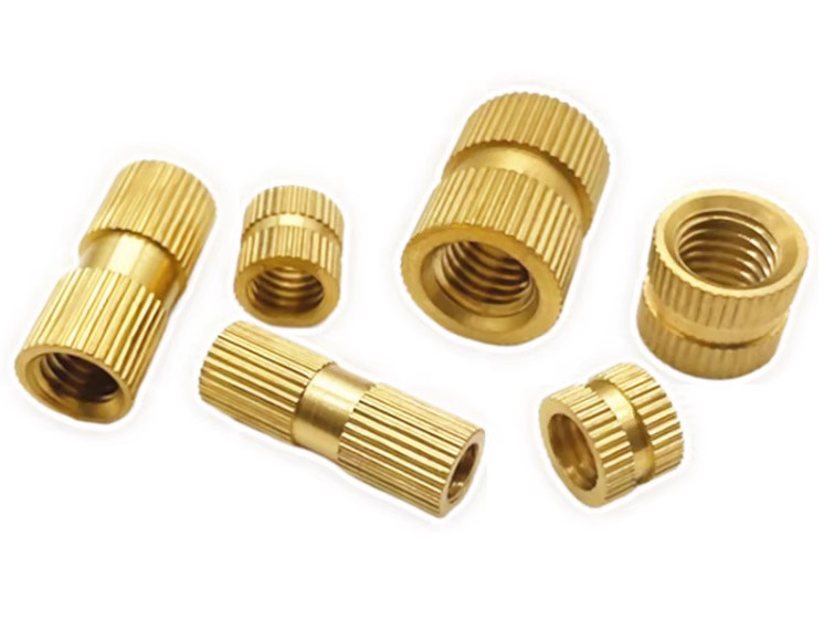 M5 Through Hole Brass Injection Nuts Pre-Embedded Knurled Nut 6.3/7.3/8.3mm OD