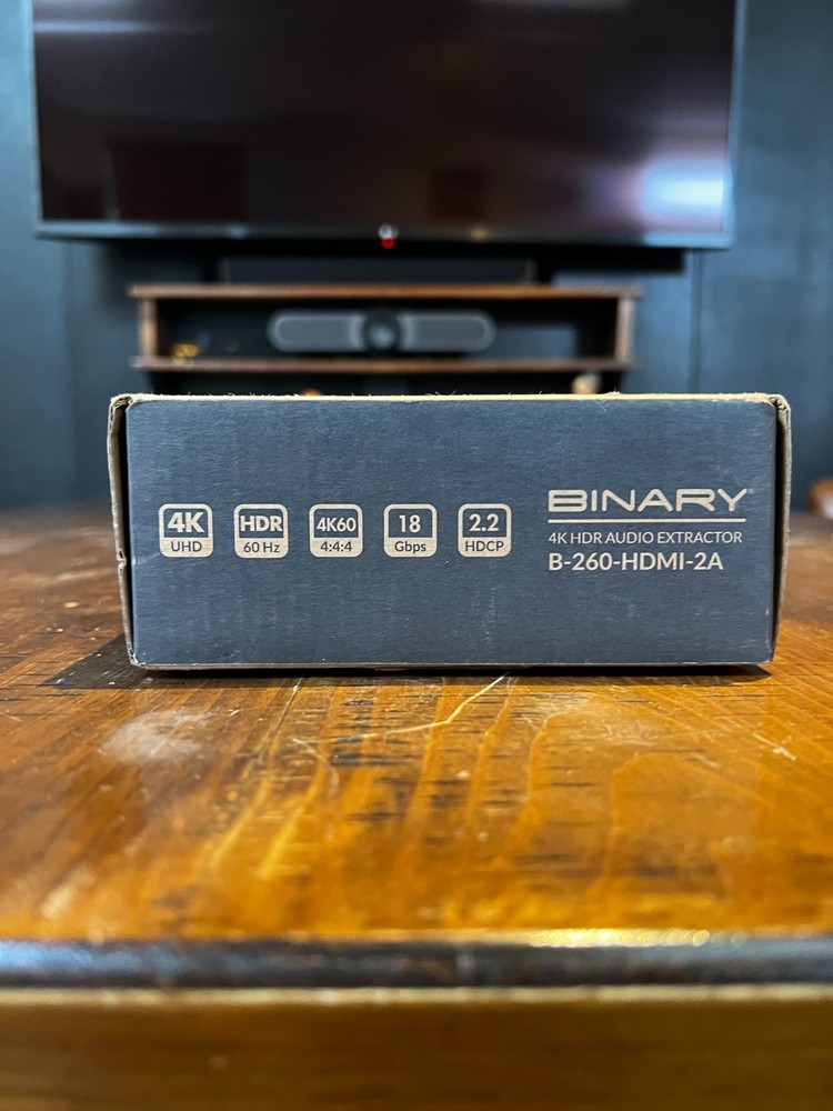 Binary B-260-HDMI-2A 4K HDR Audio Extractor, Analog & Digital Audio - Black
