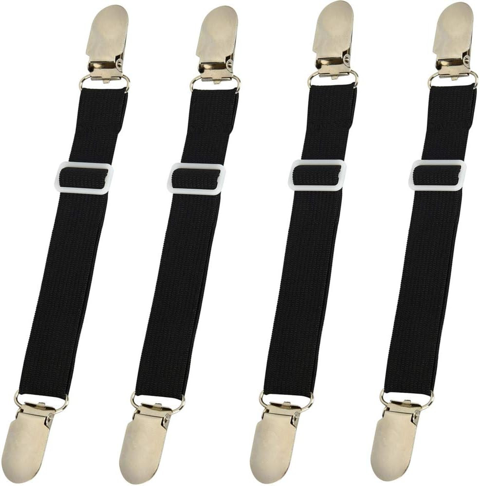 Bed Sheet Clips Straps Sheet Holder Mattress Clips, Adjustable Elastic Bed Sheet