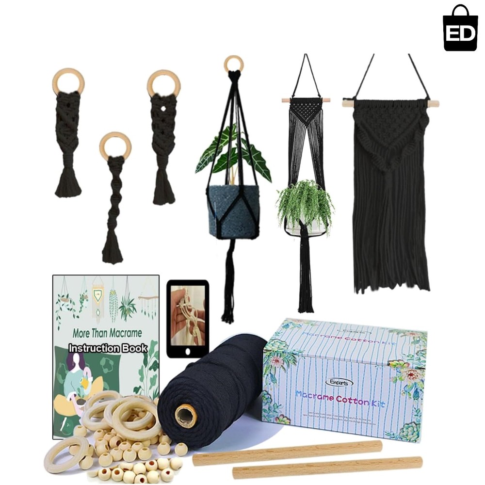 Art Deco Macrame Kit for Adult Crafters - Complete with Accessories & Tutorial